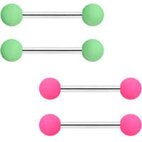 14G 9/16 Mint Green Hot Pink Matte Barbell Nipple Ring Set of 4