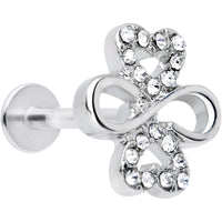 16G 5/16 Clear Gem Shamrock St Patricks Day Labret Monroe Tragus