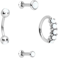 16G Clear Orb Septum Labret Cartilage Tragus Set of 4