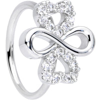 20G 5/16 Clear Gem Heart Shamrock St Patricks Day Nose Hoop