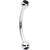 16G 1/2 Black Gem Ball End Curved Barbell