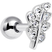 16G 1/4 Clear Gem Elegant Leaves Cartilage Tragus