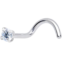 18G 7mm Clear 2.5mm CZ Gem Grade 23 Titanium Left Side Nose Screw