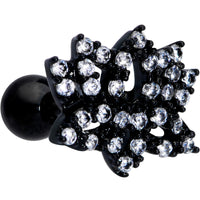 16G 1/4 Clear CZ Gem Black Lotus Flower Cartilage Tragus