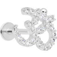 16G 5/16 Clear CZ Gem Amazing Om Labret Monroe Tragus