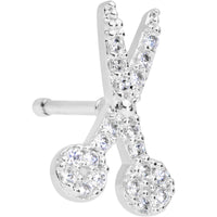 20G 1/4 Clear CZ Gem Shear Scissors Nose Bone