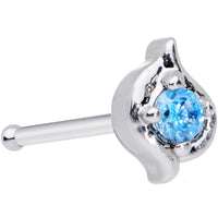 20G 3/8 Blue Gem Swirl Nose Bone