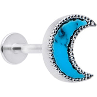 16G 5/16  Faux Turquoise Crescent Moon Labret Tragus Monroe