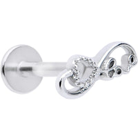 16G 5/16 Infinity Heart Valentines Day Labret Monroe Tragus