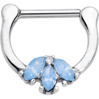 16G 3/8 Blue Faux Opal Triad Cartilage Clicker