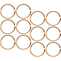 20G 5/16 Rose Gold Tone Anodized Seamless Circular Ring Set of 12