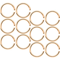 18G 5/16 Rose Gold Tone Anodized Seamless Circular Ring Set of 12