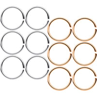 20G 5/16 Steel Rose Gold Tone Anodized Seamless Circular Ring Set of 12