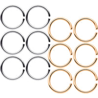 18G 5/16 Steel Rose Gold Tone Anodized Seamless Circular Ring Set of 12