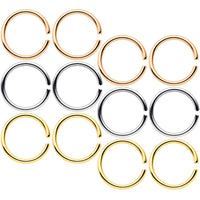 18G 5/16 Gold Tone Rose Gold Tone Anodized Seamless Circular Ring Set of 12