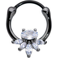 18G 3/8 Clear Gem Black Anodized Spray Cartilage Clicker