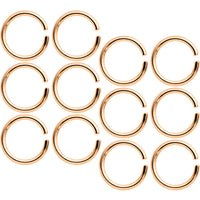 16G 5/16 Rose Gold Tone Seamless Cartilage Ring Set of 12