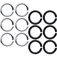 14G 5/16 Steel Black Anodized Seamless Cartilage Ring Set of 12