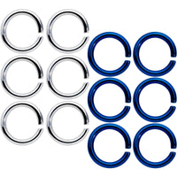 14G 5/16 Steel Blue Anodized Seamless Cartilage Ring Set of 12