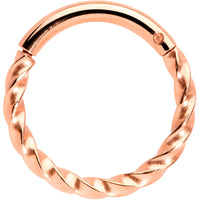 16G 5/16 Rose Gold Tone Twisted Elegance Cartilage Clicker
