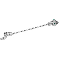 14G Green Gem Tribal Snake Industrial Barbell 38mm