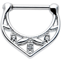 16G 5/16 Clear Gem Classic Geometric Cartilage Clicker