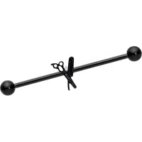 14G Black Scissors Comb Industrial Barbell 38mm