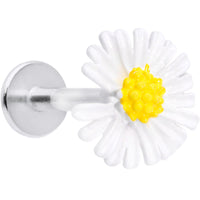 16G 5/16 White Daisy Flower Labret Monroe Tragus
