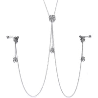14G 9/16 Creepy Crawly Spider Web Halloween Nipple Chain Necklace