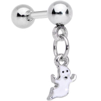 16G 1/4 Clear Gem Happy Ghost Halloween Dangle Cartilage Earring