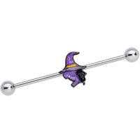 14G Witch Halloween Glow in the Dark Industrial Barbell 38mm