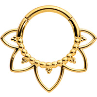 16G 5/16 Gold Tone Open Petal Flower Hinged Segment Ring