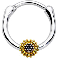 16G 3/8 Textured Yellow Sunflower Cartilage Clicker