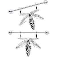 14G 11/16 Hanging Pot Leaf Dangle Nipple Shield Set