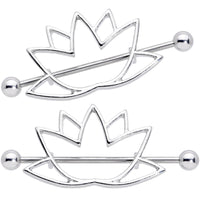14G 3/4 Open Lotus Flower Nipple Shield Set