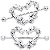 14G 13/16 Dragons Heart Nipple Shield Set