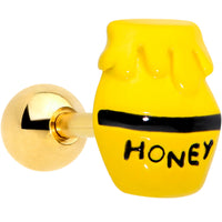 16G 1/4 Gold Tone Jar of Honey Cartilage Tragus Earring