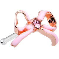 20G 1/4 Pink Gem Pink Pretty Bow Nose Bone