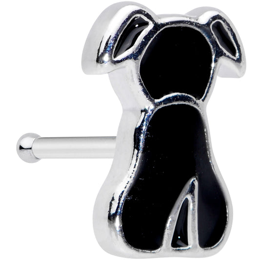 20G 1/4 Black Sitting Dog Nose Bone