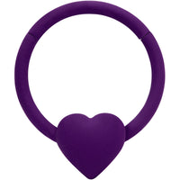 18G 3/8 Purple Matte Little Heart Hinged Segment Ring