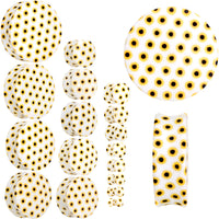 White Acrylic Scores of Sunflowers Double Flare Plug Set
