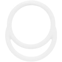 18G 3/8 White Matte Double Circle Hinged Segment Ring