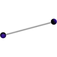 14G Purple Black Ombre Soft Finish Industrial Barbell 38mm