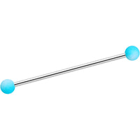 14G Blue White Ombre Soft Finish Industrial Barbell 38mm