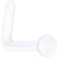 18G 1/4 Clear Bioplast Flat Top L Shape Nose Retainer Set of 10