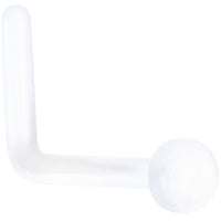 20G 1/4 Clear Bioplast Flat Top L Shape Nose Retainer Set of 10