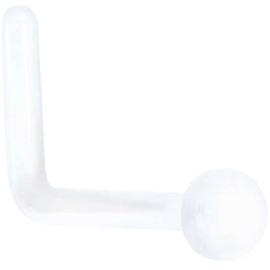 20G 1/4 Clear Bioplast Flat Top L Shape Nose Retainer Set of 10