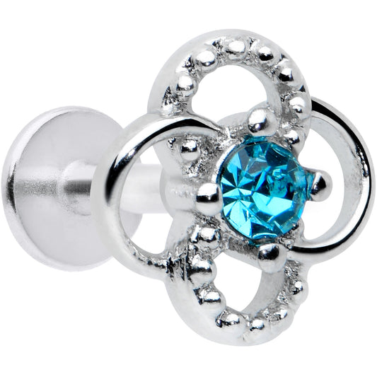 16G 1/4 Blue Gem Celtic Knot Cartilage Labret Monroe Tragus
