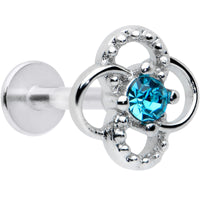 16G 5/16 Blue Gem Celtic Knot Labret Monroe Tragus