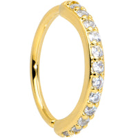 20G 5/16 Clear CZ Gem Gold Tone Forward Facing Nose Hoop